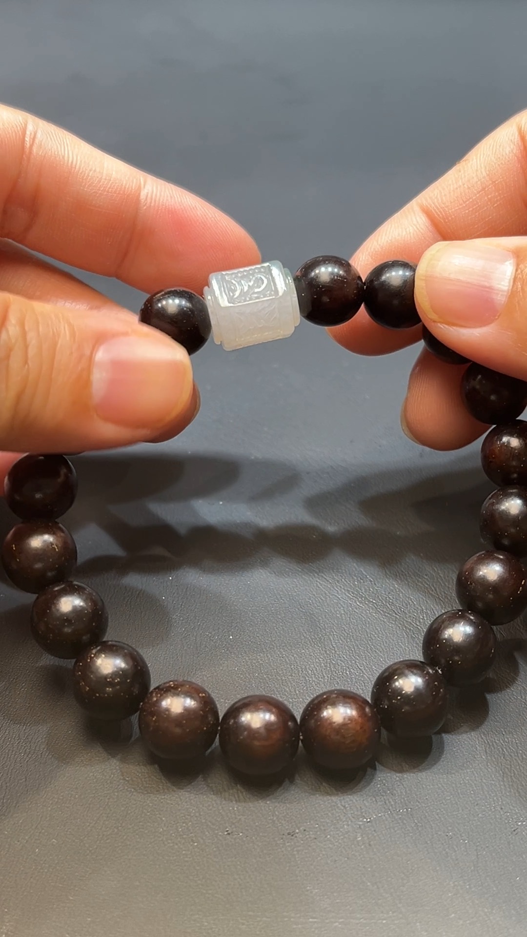 翡翠玉器天然A級翡翠六字真言手串 翡翠直播#257 5 翡翠玉器天然A級翡翠六字真言手串 翡翠直播#257 - Image 5