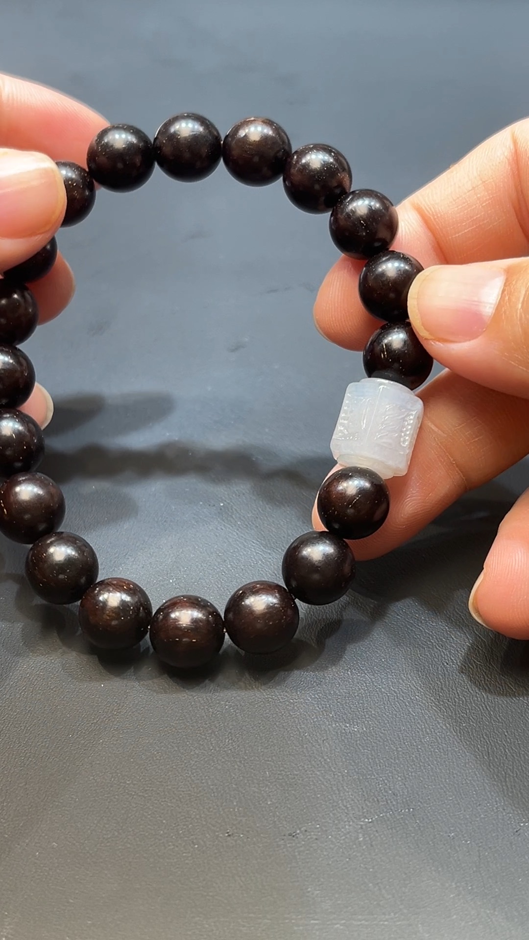 翡翠玉器天然A級翡翠六字真言手串 翡翠直播#257 6 翡翠玉器天然A級翡翠六字真言手串 翡翠直播#257 - Image 6