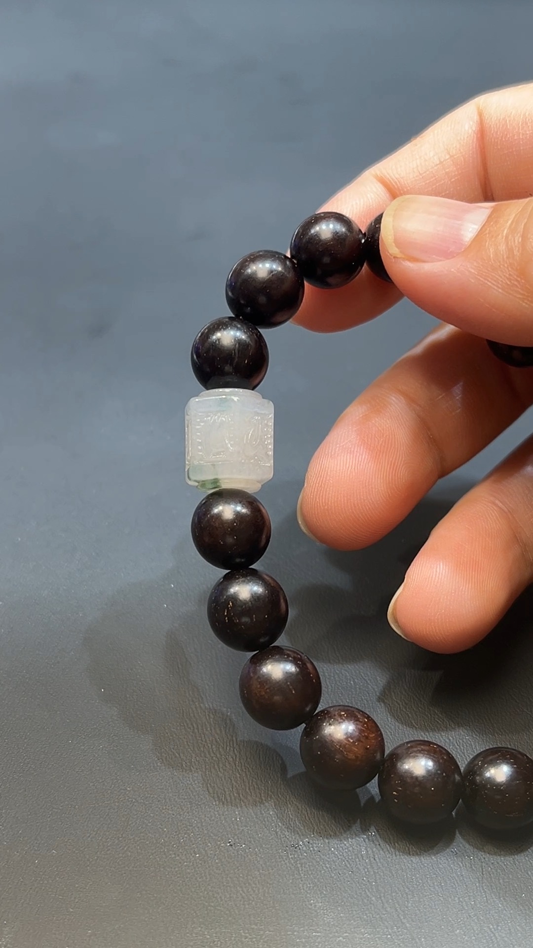 翡翠玉器天然A級翡翠六字真言手串 翡翠直播#257 1 翡翠玉器天然A級翡翠六字真言手串 翡翠直播#257