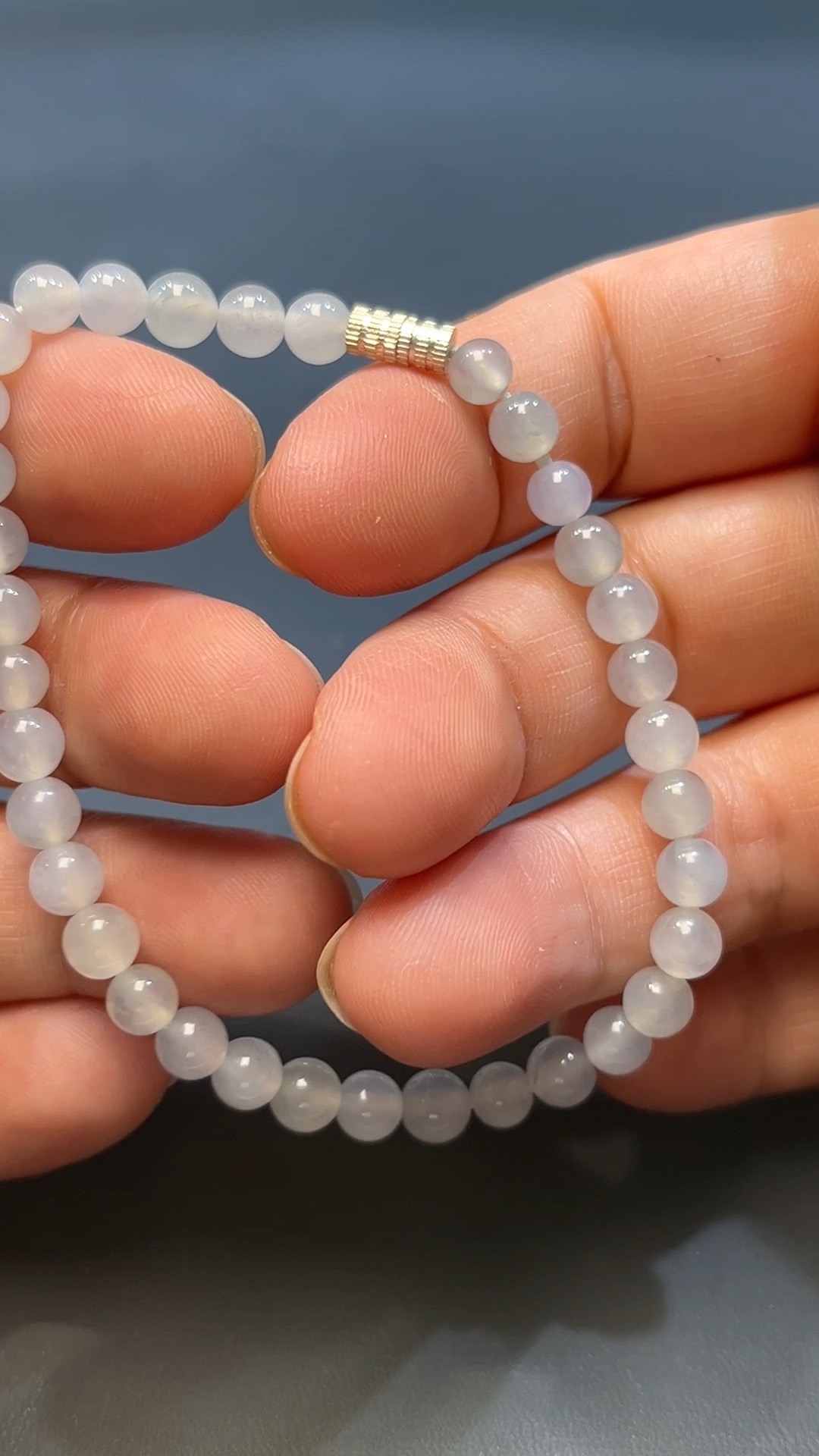 天然A級翡翠圓珠手串 白冰無瑕 翡翠直播#262 3 天然A級翡翠圓珠手串 白冰無瑕 翡翠直播#262 - Image 3