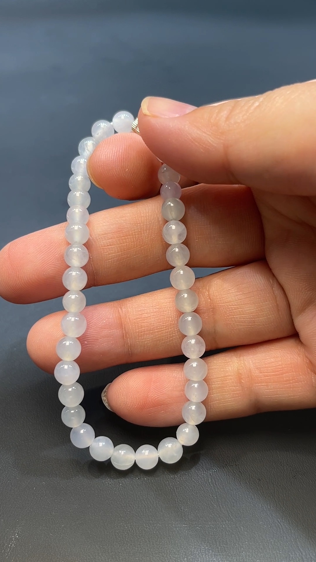 天然A級翡翠圓珠手串 白冰無瑕 翡翠直播#262 4 天然A級翡翠圓珠手串 白冰無瑕 翡翠直播#262 - Image 4