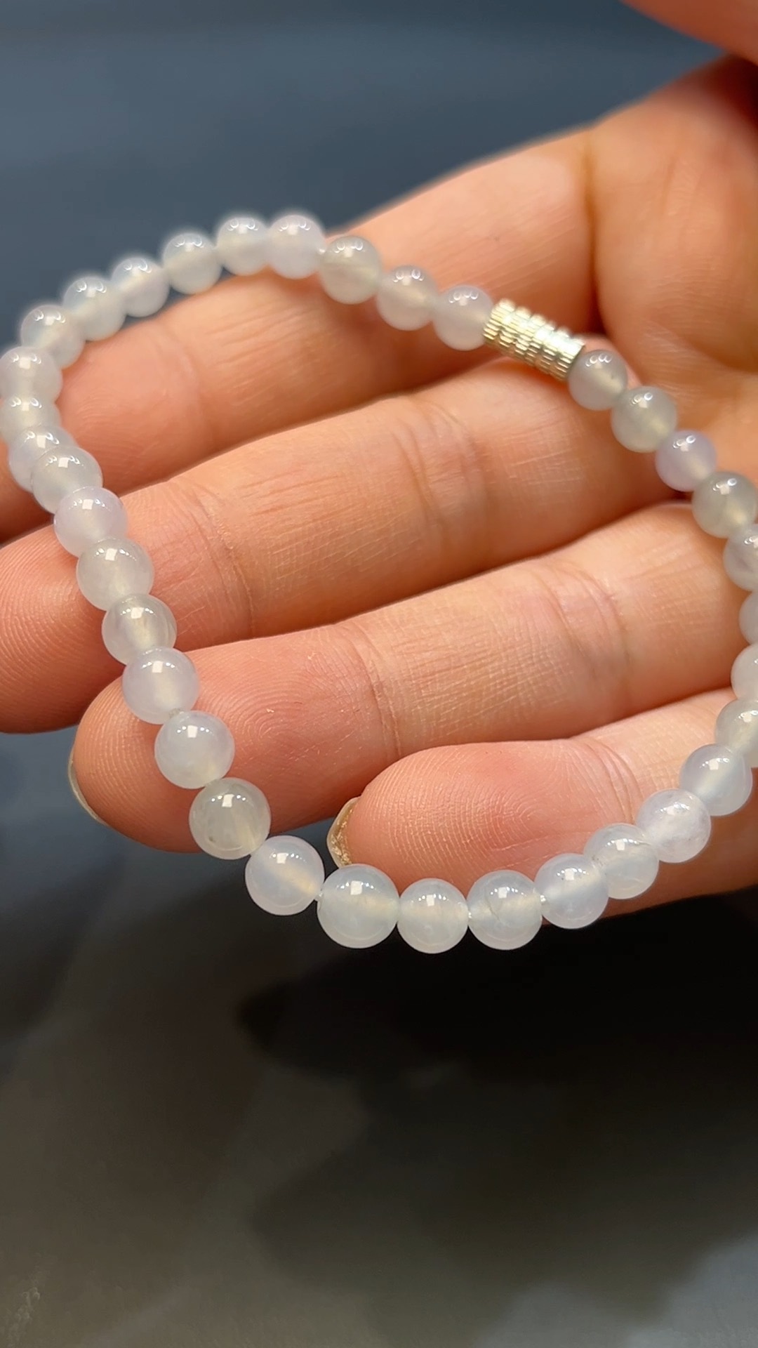 天然A級翡翠圓珠手串 白冰無瑕 翡翠直播#262 7 天然A級翡翠圓珠手串 白冰無瑕 翡翠直播#262 - Image 7