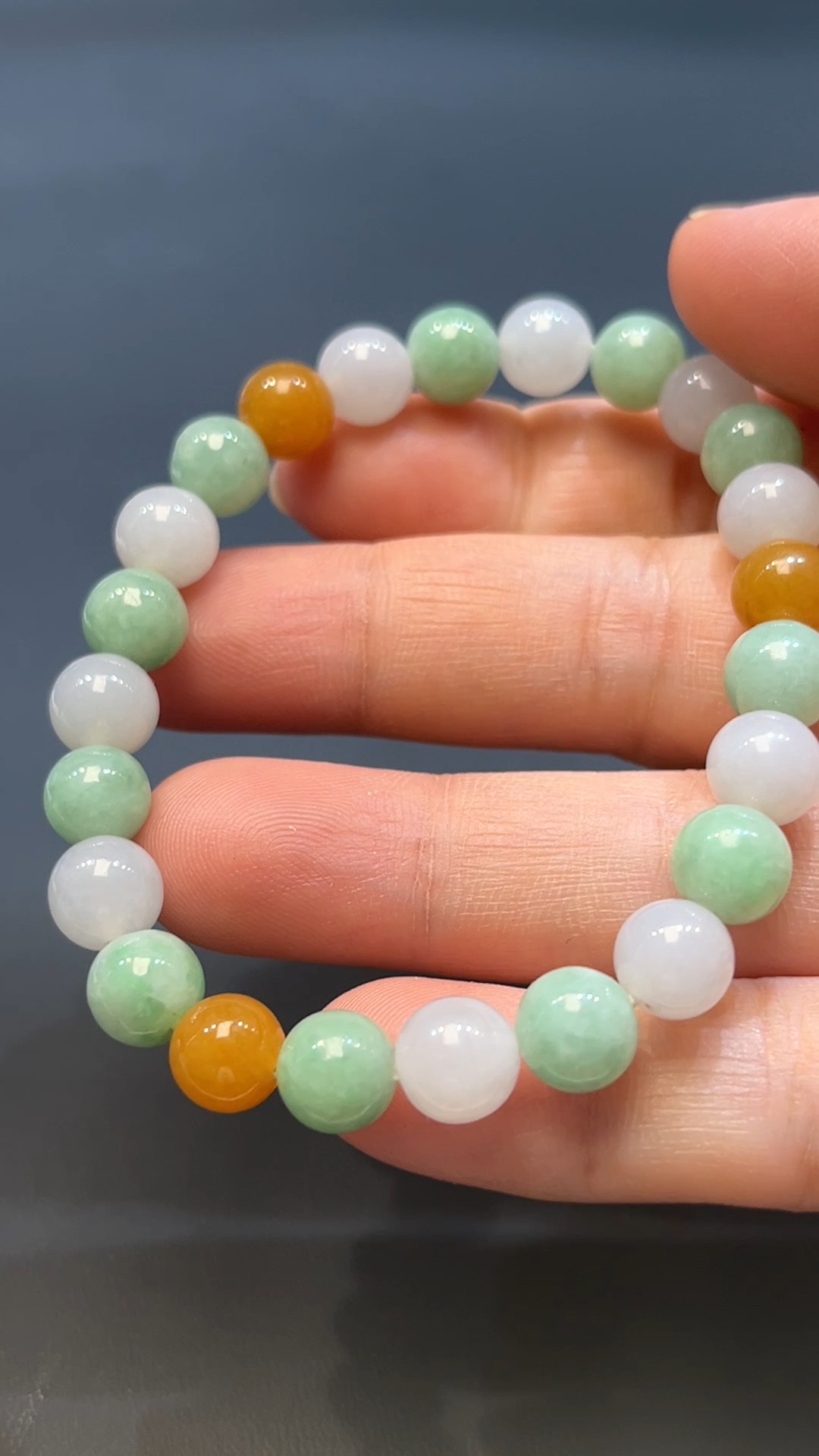 天然A級翡翠 五色呈祥|翡翠玉器圓珠手串翡翠 直播#264 1 天然A級翡翠 五色呈祥|翡翠玉器圓珠手串翡翠 直播#264