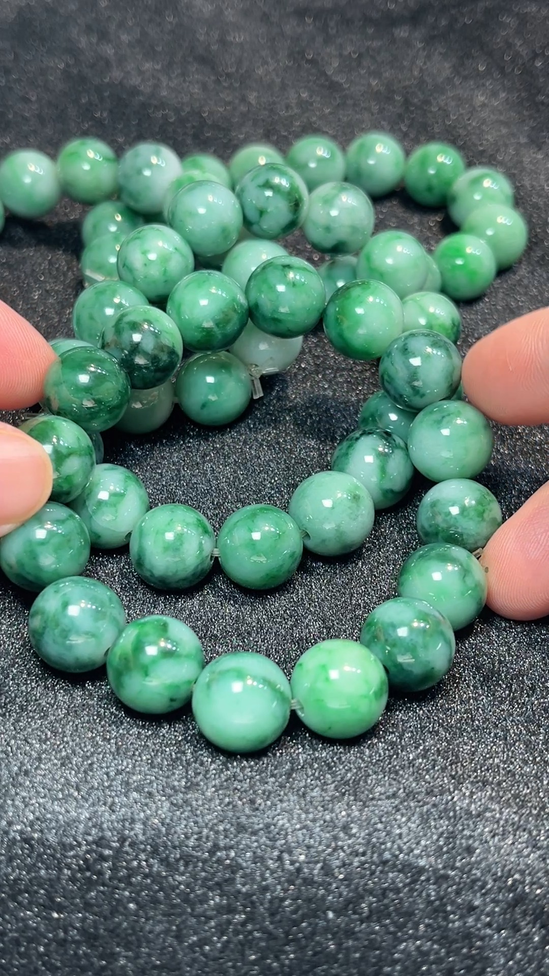 天然A級翡翠 水墨風華|天然花青翡翠手串珍品 翡翠直播#265 2 天然A級翡翠 水墨風華|天然花青翡翠手串珍品 翡翠直播#265 - Image 2