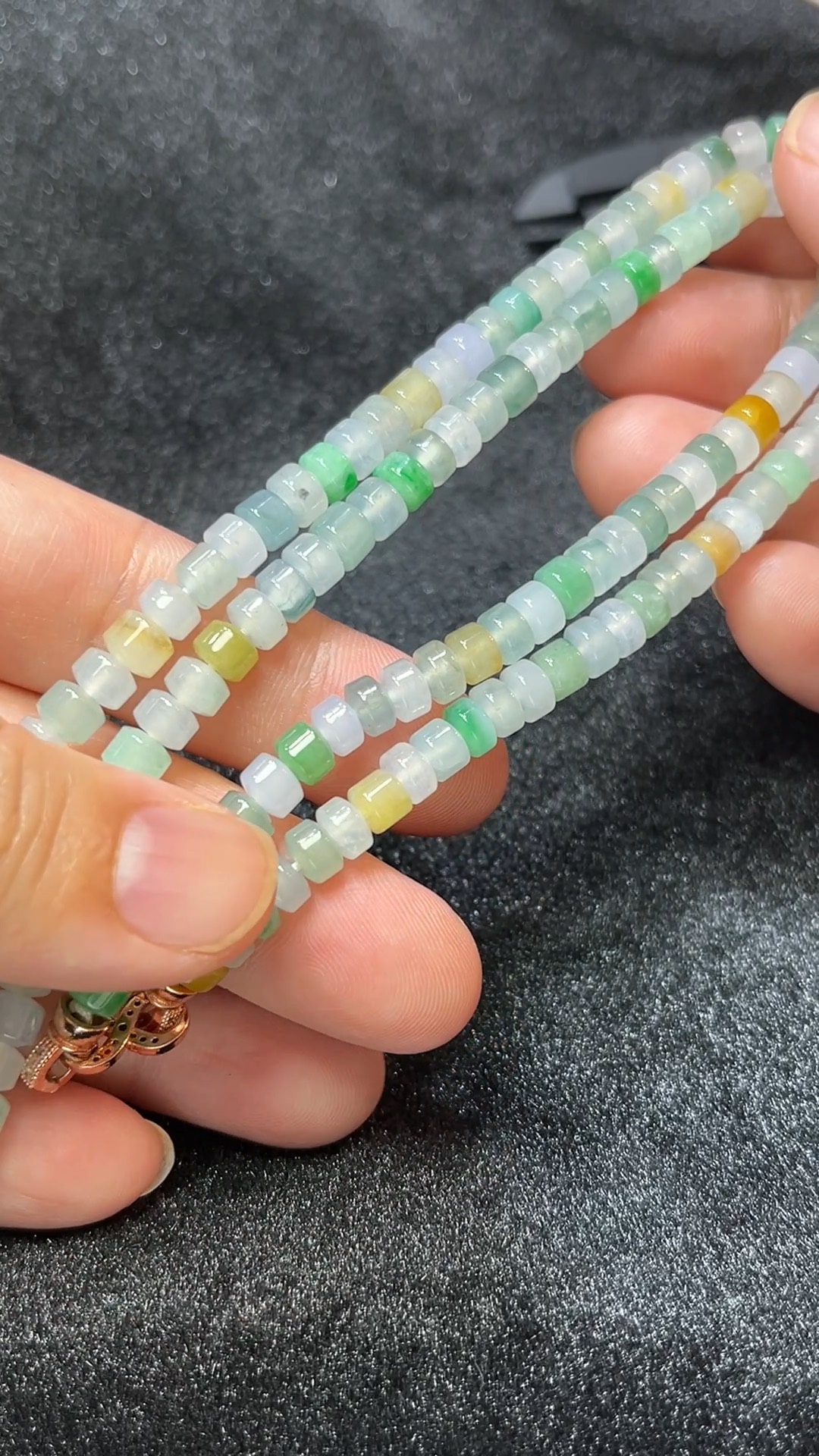 天然A級翡翠 元氣色系|巴胺桶珠項鏈 翡翠直播#267 2 天然A級翡翠 元氣色系|巴胺桶珠項鏈 翡翠直播#267 - Image 2