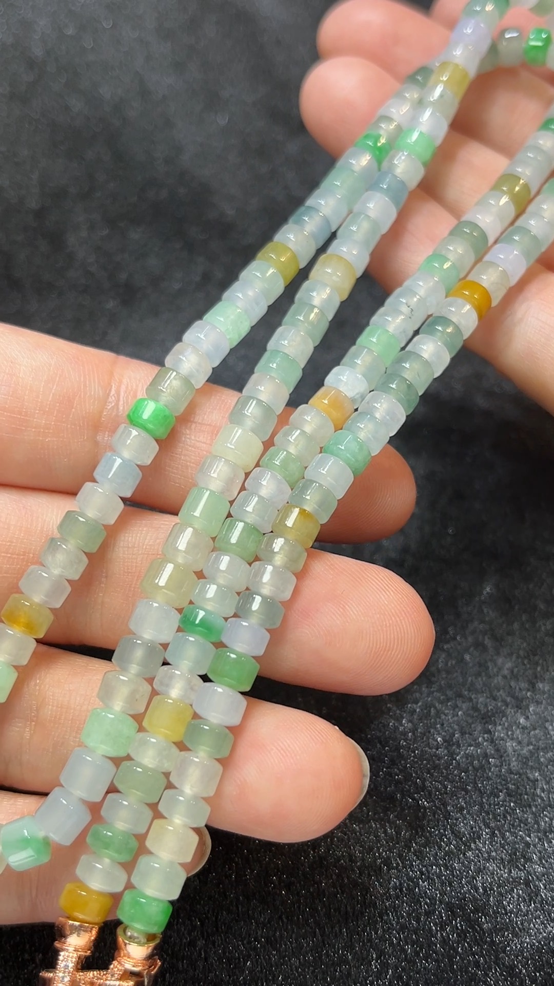 天然A級翡翠 元氣色系|巴胺桶珠項鏈 翡翠直播#267 1 天然A級翡翠 項鏈 翡翠直播#268