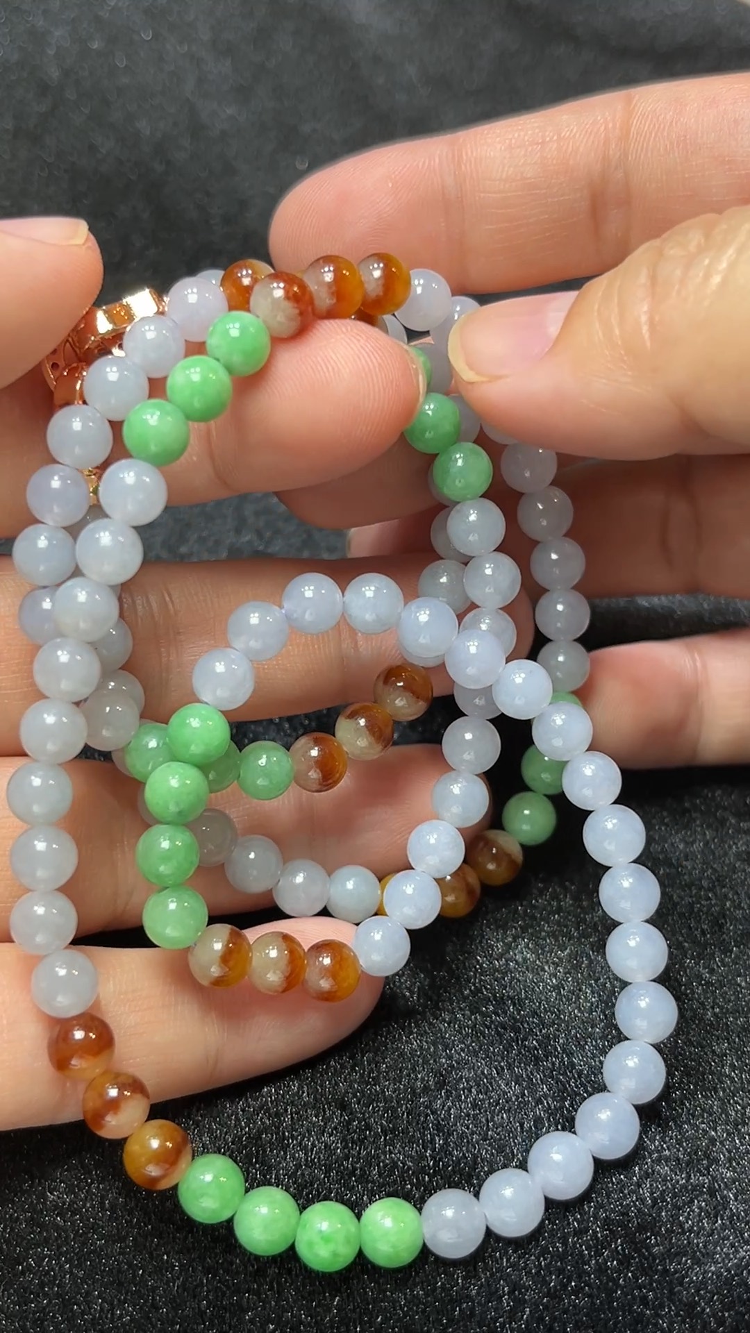 天然A級翡翠 福色成串|多彩翡翠圓珠項鏈設計款 翡翠直播#268 2 天然A級翡翠 福色成串|多彩翡翠圓珠項鏈設計款 翡翠直播#268 - Image 2