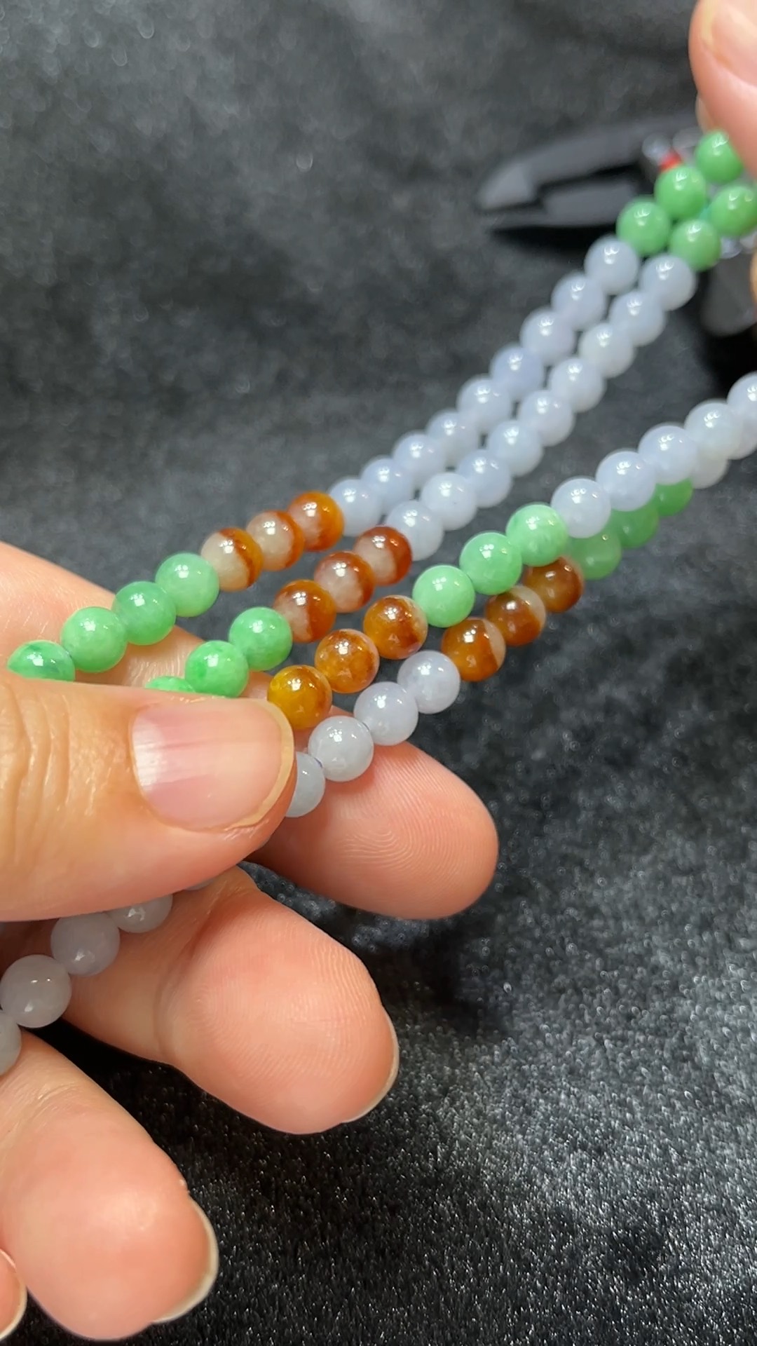 天然A級翡翠 福色成串|多彩翡翠圓珠項鏈設計款 翡翠直播#268 4 天然A級翡翠 福色成串|多彩翡翠圓珠項鏈設計款 翡翠直播#268 - Image 4