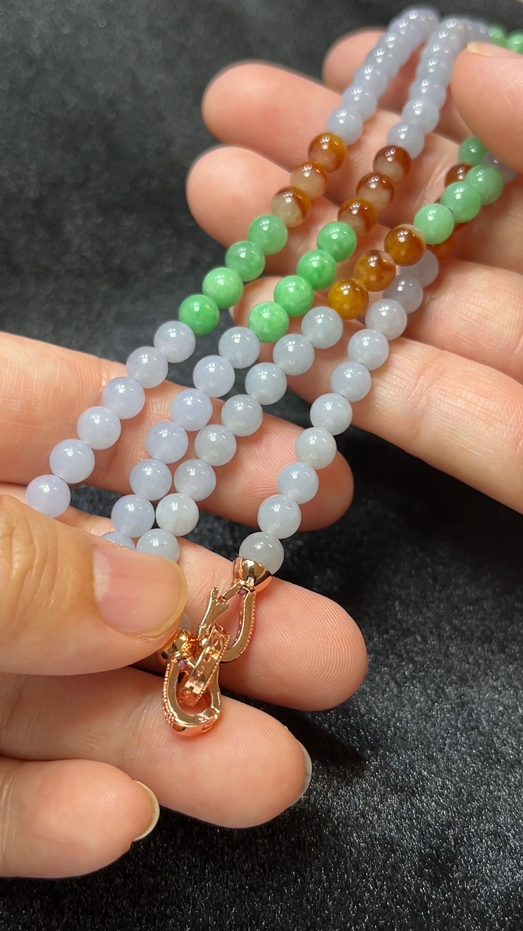 天然A級翡翠 福色成串|多彩翡翠圓珠項鏈設計款 翡翠直播#268 5 天然A級翡翠 福色成串|多彩翡翠圓珠項鏈設計款 翡翠直播#268 - Image 5