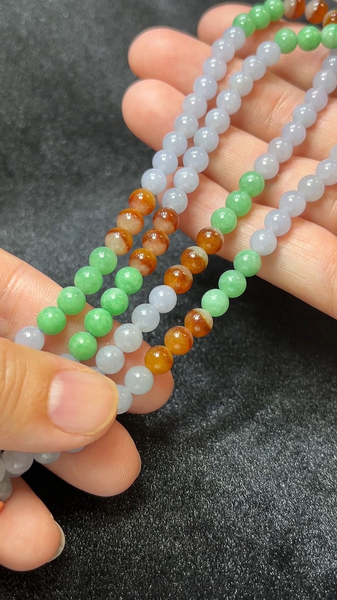 天然A級翡翠 福色成串|多彩翡翠圓珠項鏈設計款 翡翠直播#268 6 天然A級翡翠 福色成串|多彩翡翠圓珠項鏈設計款 翡翠直播#268 - Image 6