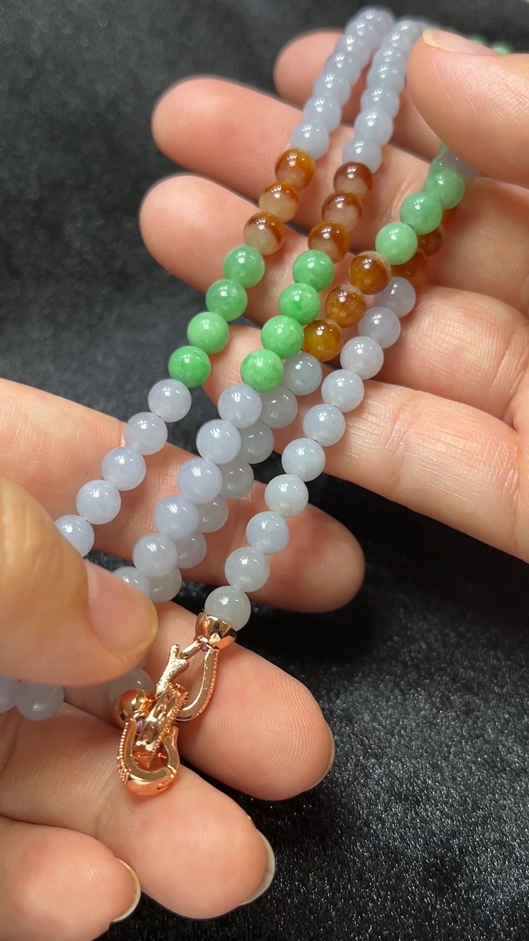 天然A級翡翠 福色成串|多彩翡翠圓珠項鏈設計款 翡翠直播#268 7 天然A級翡翠 福色成串|多彩翡翠圓珠項鏈設計款 翡翠直播#268 - Image 7