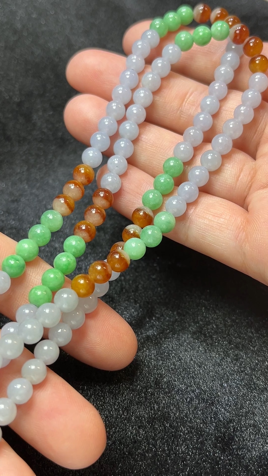 天然A級翡翠 福色成串|多彩翡翠圓珠項鏈設計款 翡翠直播#268 8 天然A級翡翠 福色成串|多彩翡翠圓珠項鏈設計款 翡翠直播#268 - Image 8