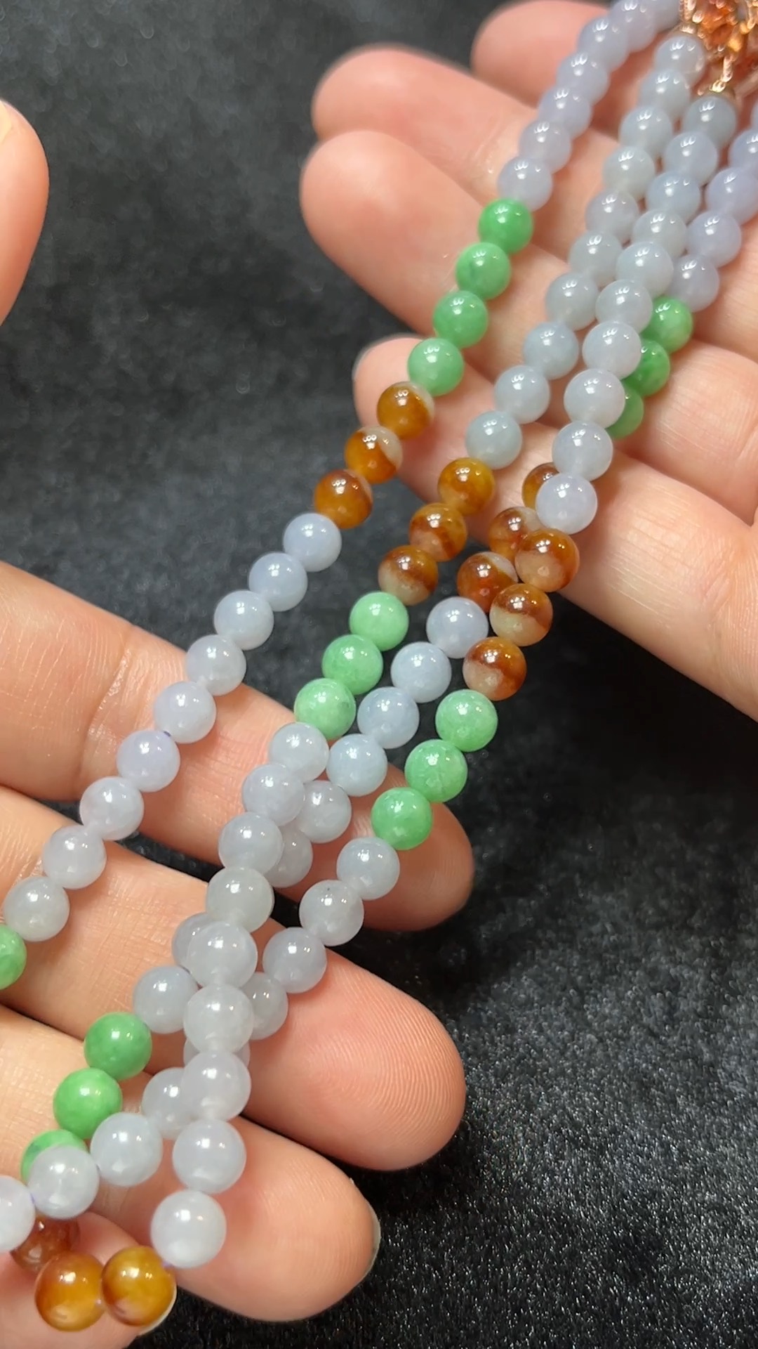 天然A級翡翠 福色成串|多彩翡翠圓珠項鏈設計款 翡翠直播#268 1 天然A級翡翠 福色成串|多彩翡翠圓珠項鏈設計款 翡翠直播#267