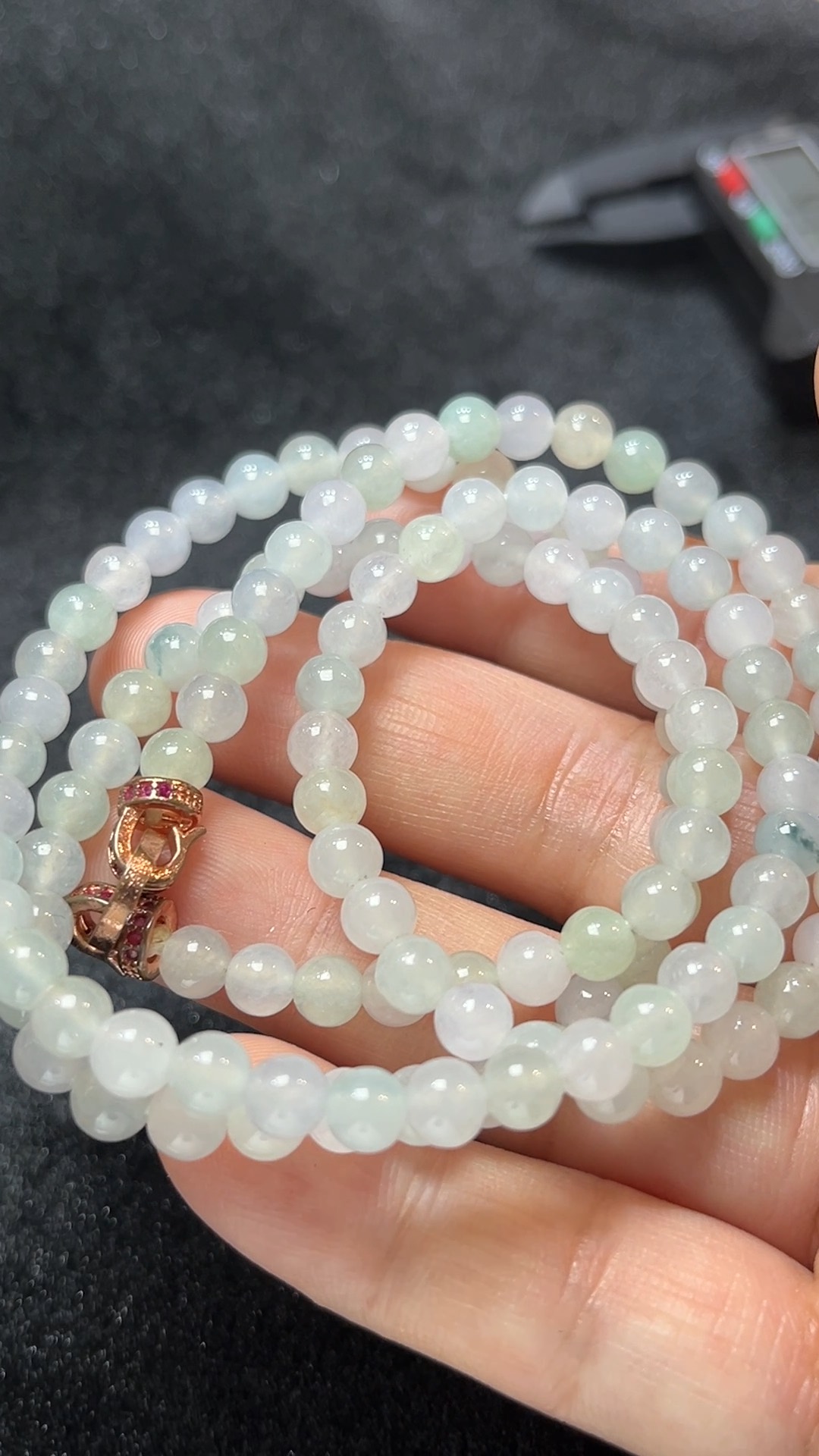 天然A級翡翠 淡雅之美|冰白翡翠圓珠項鏈 翡翠直播#269 2 天然A級翡翠 淡雅之美|冰白翡翠圓珠項鏈 翡翠直播#269 - Image 2