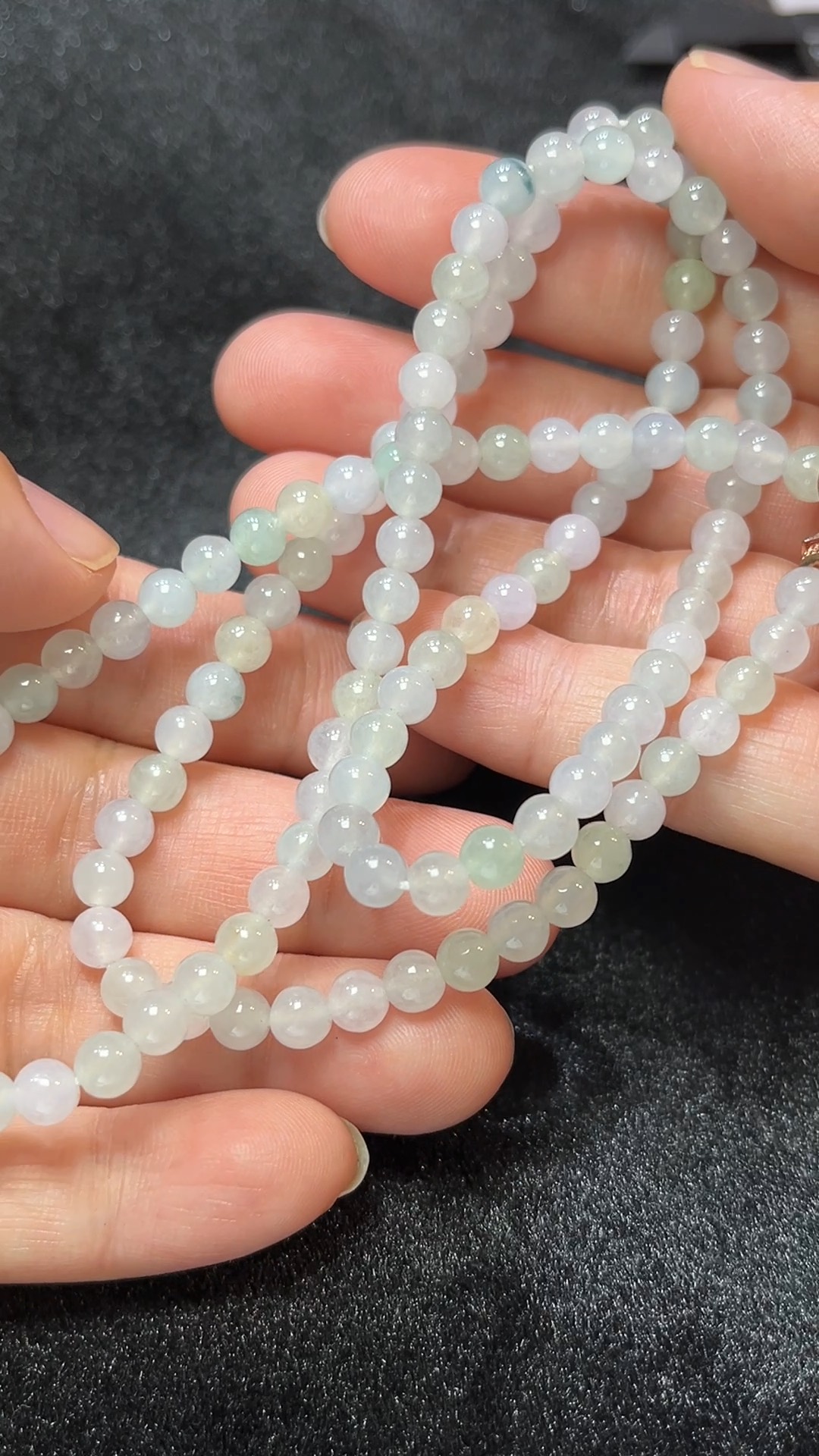 天然A級翡翠 淡雅之美|冰白翡翠圓珠項鏈 翡翠直播#269 5 天然A級翡翠 淡雅之美|冰白翡翠圓珠項鏈 翡翠直播#269 - Image 5