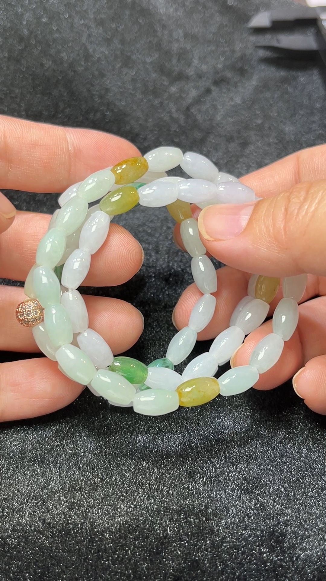 天然A級翡翠 五穀豐盈|天然A貨翡翠米形桶珠項鏈 翡翠直播#270 1 天然A級翡翠 五穀豐盈|天然A貨翡翠米形桶珠項鏈 翡翠直播#270