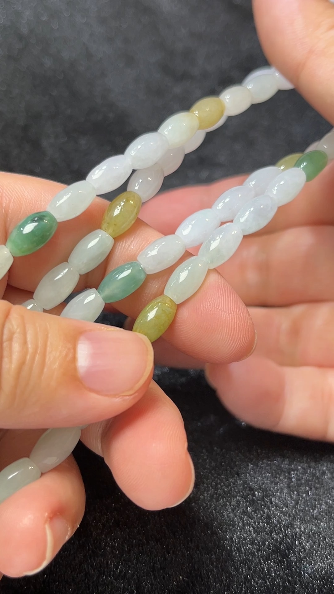天然A級翡翠 五穀豐盈|天然A貨翡翠米形桶珠項鏈 翡翠直播#270 3 天然A級翡翠 五穀豐盈|天然A貨翡翠米形桶珠項鏈 翡翠直播#270 - Image 3