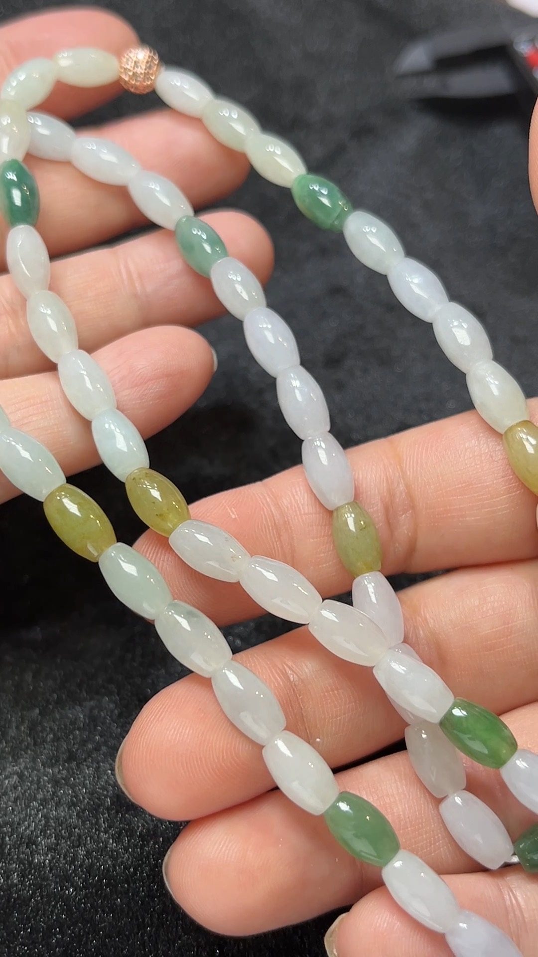 天然A級翡翠 五穀豐盈|天然A貨翡翠米形桶珠項鏈 翡翠直播#270 5 天然A級翡翠 五穀豐盈|天然A貨翡翠米形桶珠項鏈 翡翠直播#270 - Image 5