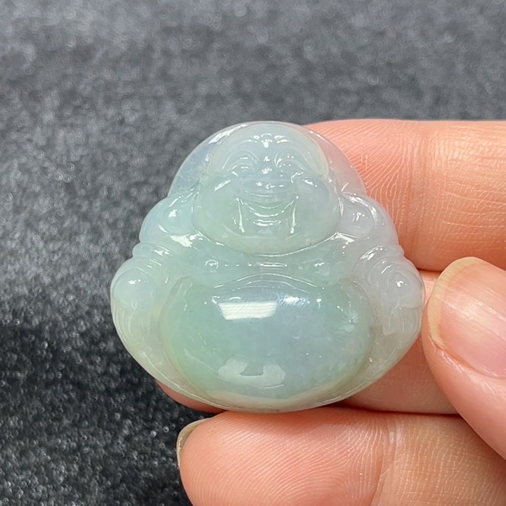 笑口常開｜天然A級翡翠佛公吊墜 翡翠直播#290