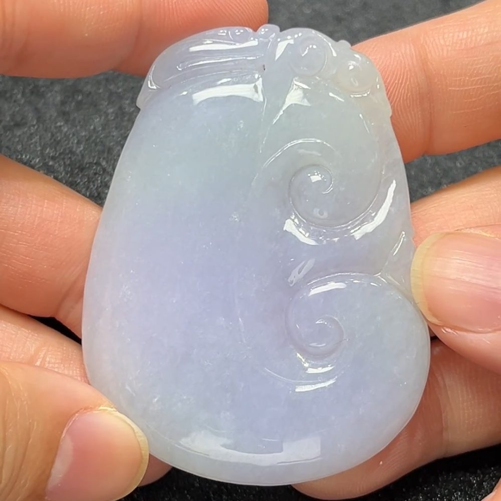 如意大器｜天然A級春彩翡翠超大吊墜 翡翠直播#295