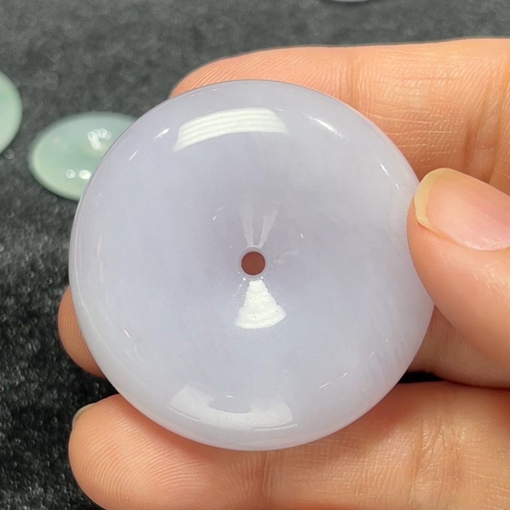 紫圓如意｜天然A級紫羅蘭翡翠平安扣吊墜 #305