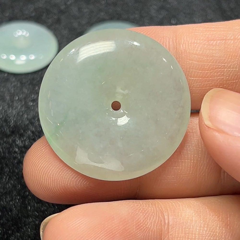 純白之護｜天然A級翡翠平安扣吊墜 翡翠直播#306