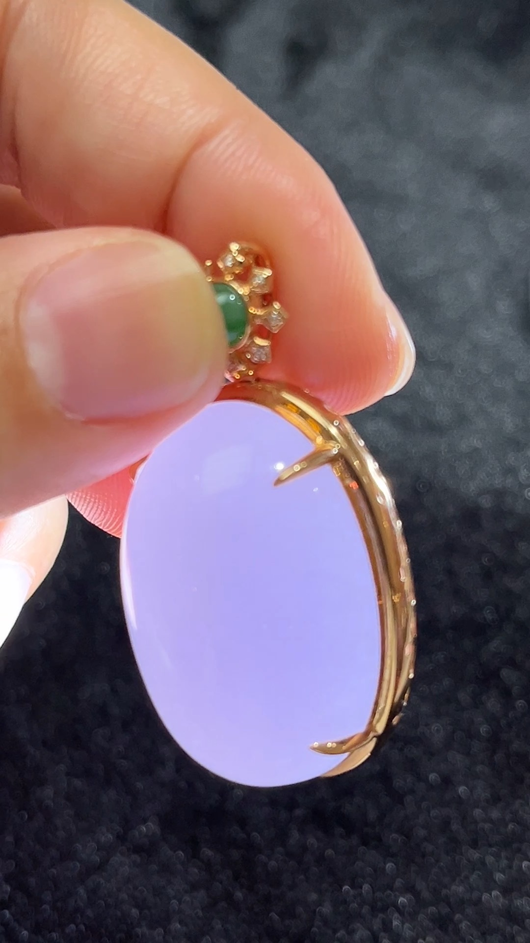 玫瑰紫韻|天然A級紫羅蘭翡翠18K玫瑰金蛋面吊墜 #303 10 玫瑰紫韻|天然A級紫羅蘭翡翠18K玫瑰金蛋面吊墜 #303 - Image 10