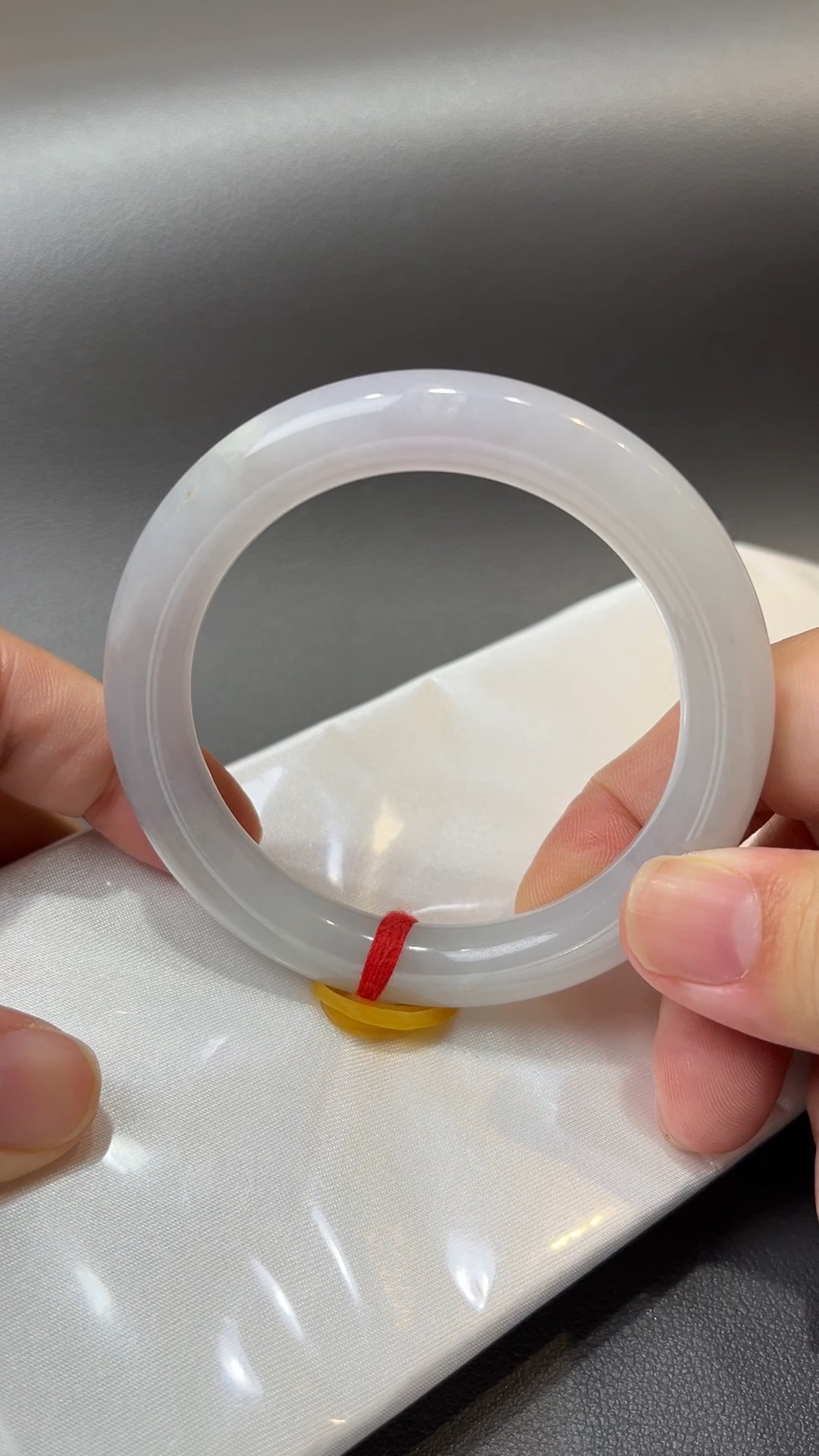 紫韻柔光|天然A級淺紫翡翠圓條手鐲53.8mm #309 1 紫韻柔光|天然A級淺紫翡翠圓條手鐲53.8mm #309