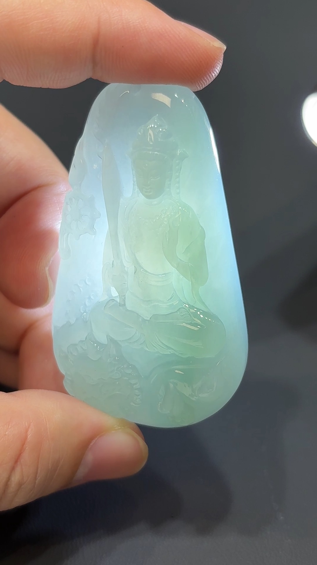 慧光紫韻|天然A級紫藍翡翠文殊菩薩吊墜 #312 9 慧光紫韻|天然A級紫藍翡翠文殊菩薩吊墜 #312 - Image 9