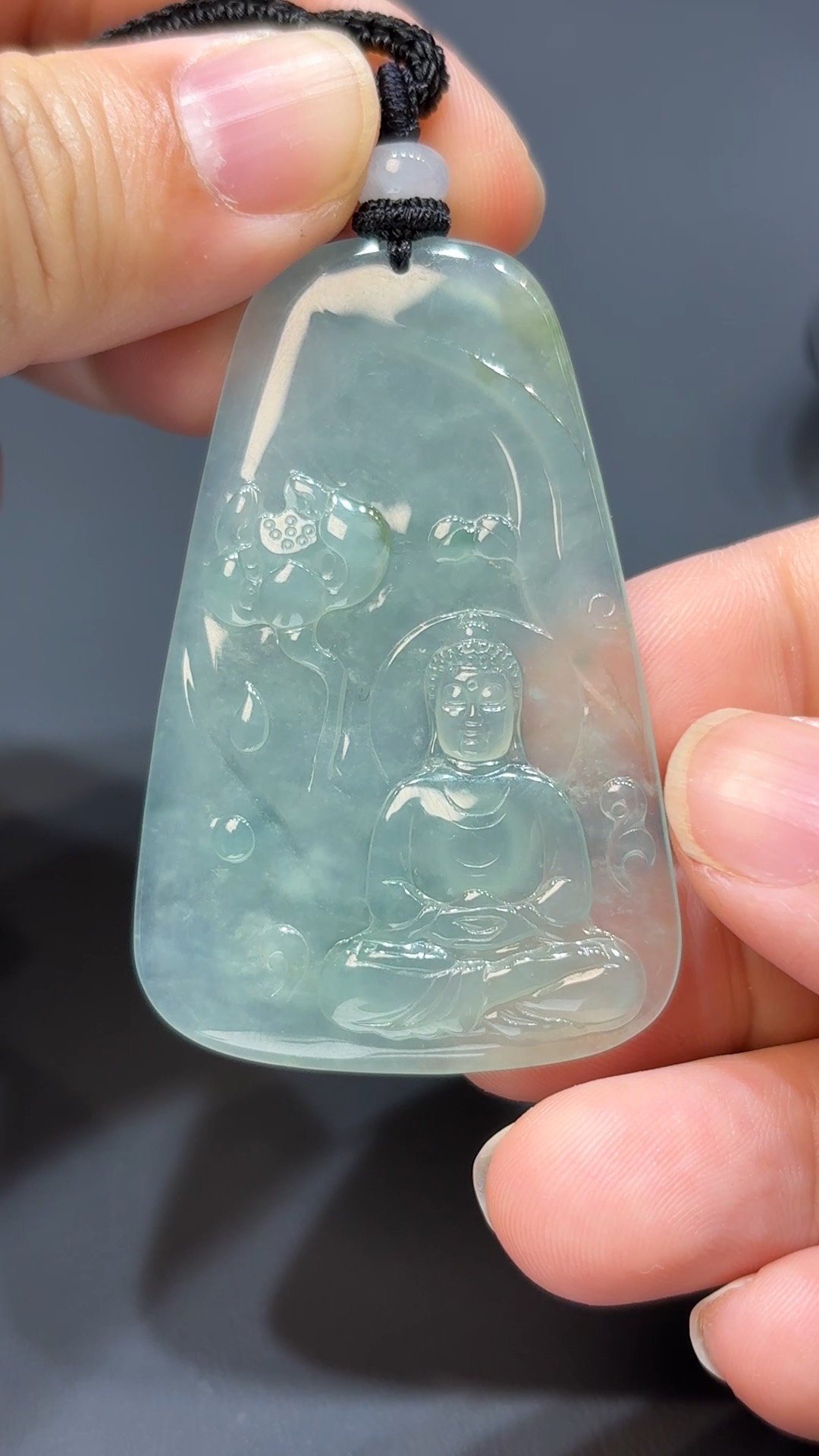 如來慧光|天然A級冰透翡翠大日如來吊墜 #316 1 如來慧光|天然A級冰透翡翠大日如來吊墜 #316