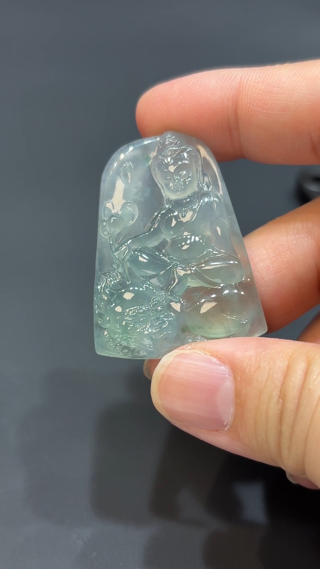 慧萌守心|天然A級玻璃光澤翡翠文殊菩薩吊墜 #318 2 慧萌守心|天然A級玻璃光澤翡翠文殊菩薩吊墜 #318 - Image 2