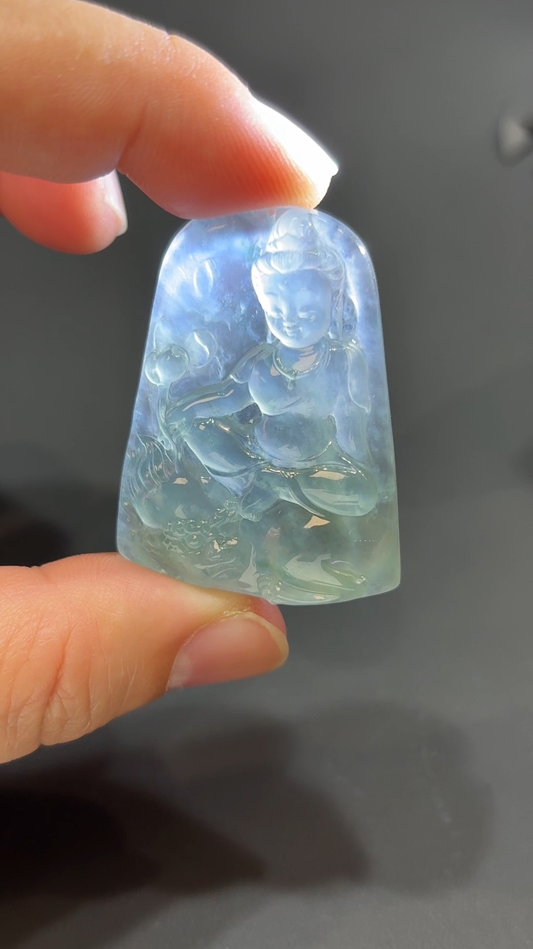 慧萌守心|天然A級玻璃光澤翡翠文殊菩薩吊墜 #318 7 慧萌守心|天然A級玻璃光澤翡翠文殊菩薩吊墜 #318 - Image 7