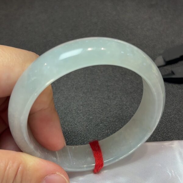 翡翠素韻|白色糯冰種玉手鐲(直播編號322|內徑53.8mm)