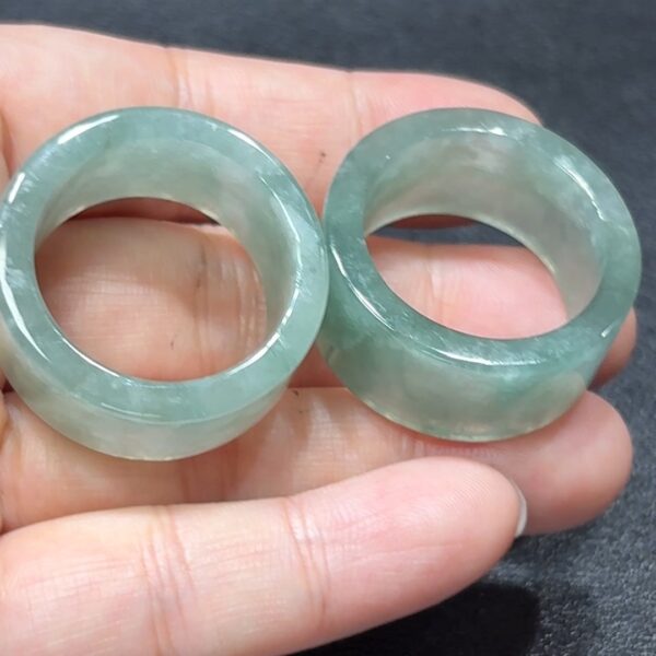 玉映低調・油青素韻扳指 天然翡翠玉扳指 直播編號#332