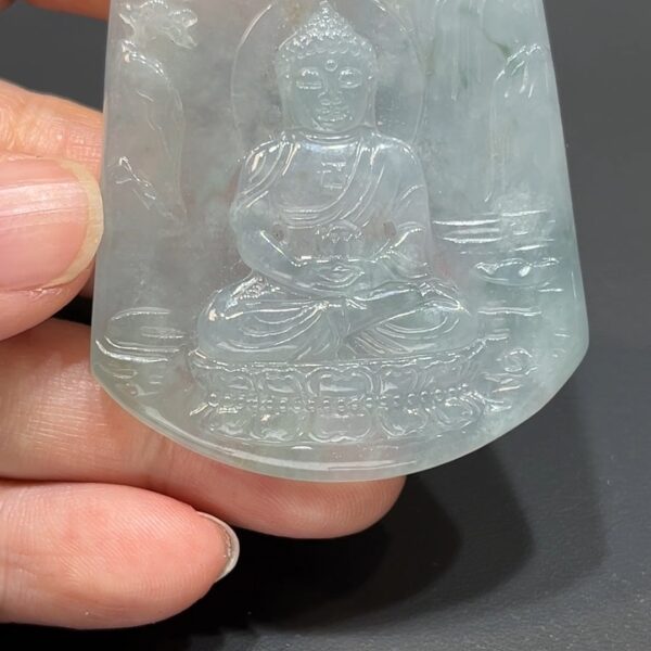 翡翠玉器精選 翡翠佛光・大日如來山水蓮座吊墜 編號#360