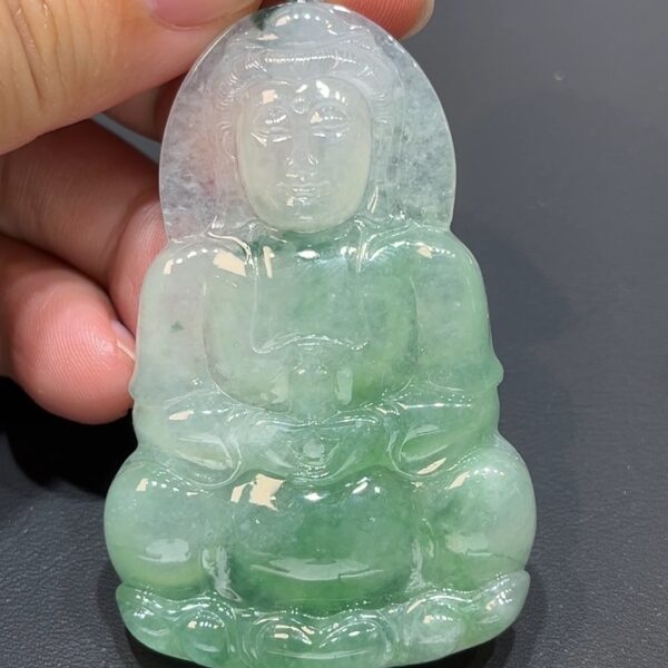 翡翠玉器精選 蓮韻觀音・飄花映翠心靈安護吊墜 編號#363