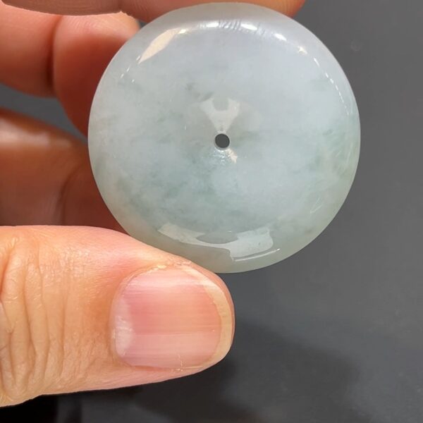 玉潤安扣・淺綠清韻守護平安吊墜 編號#366