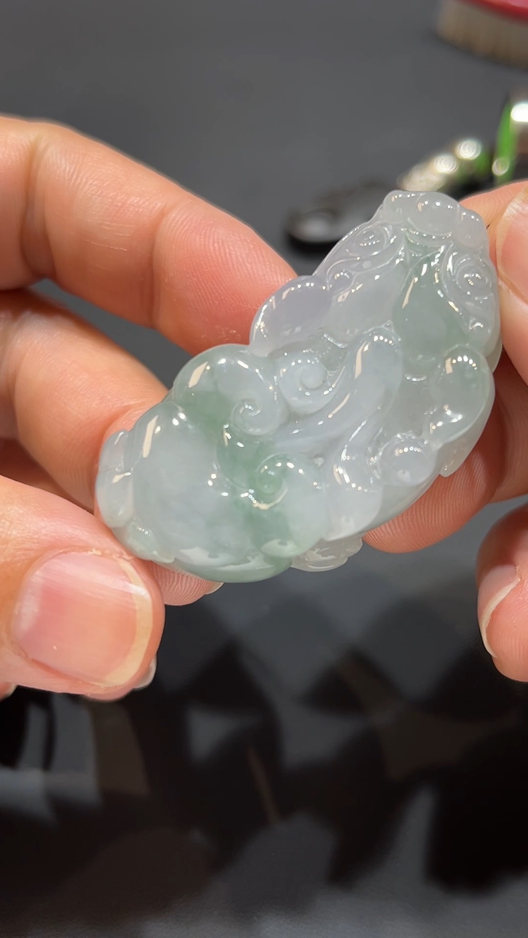 翡翠玉器精選 老坑靈貔・飄花翡翠貔貅招財守護吊墜 編號#369 6 翡翠玉器精選 老坑靈貔・飄花翡翠貔貅招財守護吊墜 編號#369 - Image 6