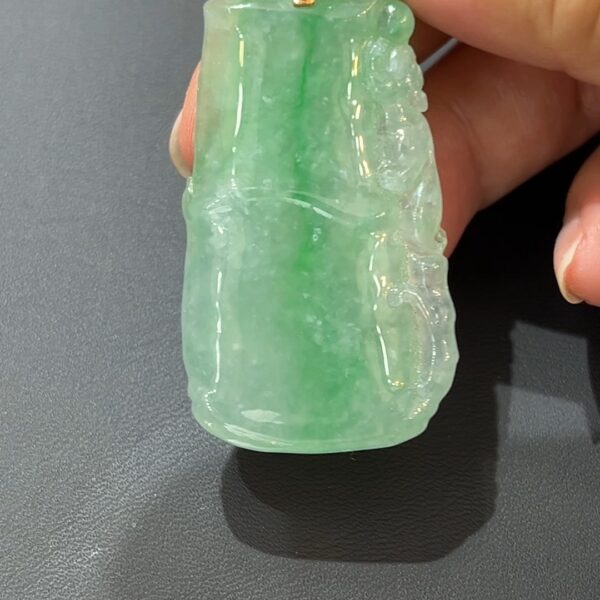 富貴節節．18K黃金翡翠竹節吊墜