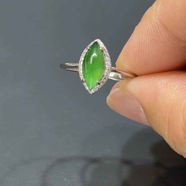 翡翠玉器精選# 390 陽綠之眼．平價雅選 翡翠戒指