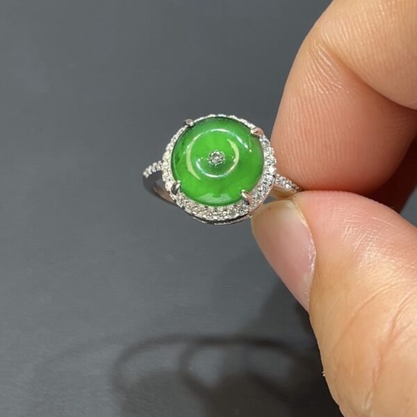 翡翠玉器精選編號#392 平安扣925銀戒指｜吉祥設計款