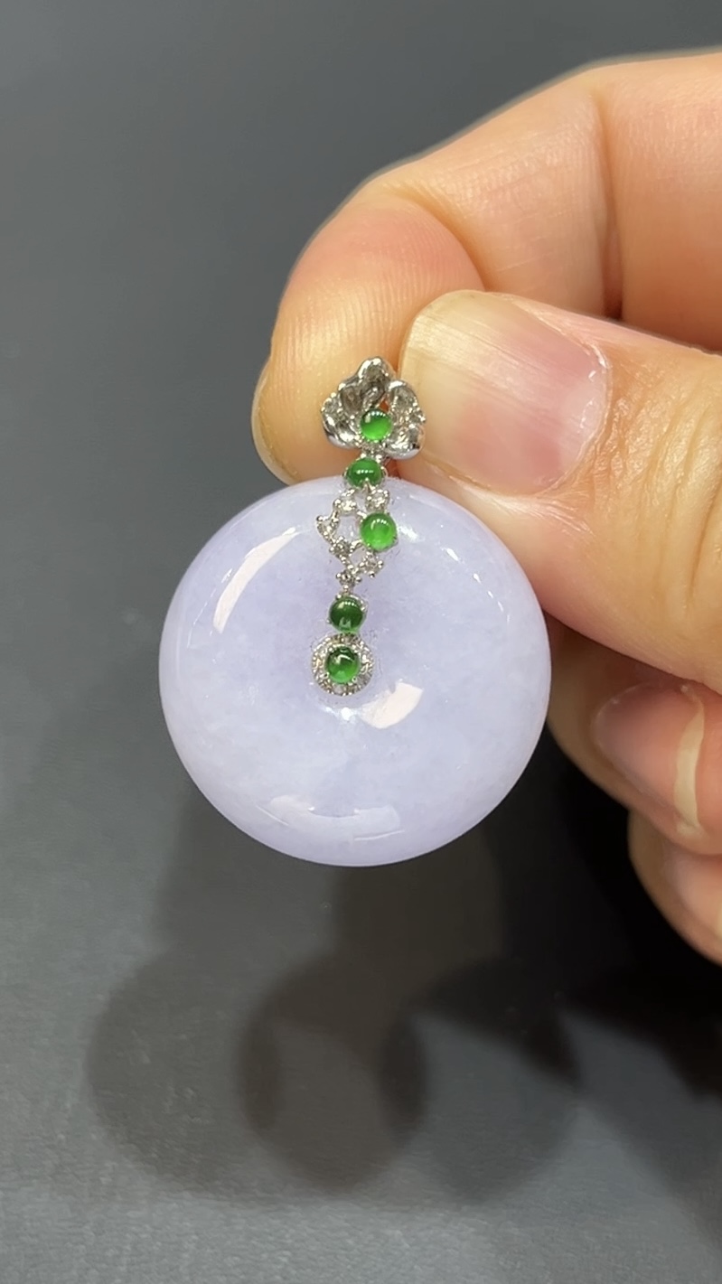 翡翠玉器精選 紫翡厚身平安扣・綠意點綴之美 編號#406 1 翡翠玉器精選 紫翡厚身平安扣・綠意點綴之美 編號#407