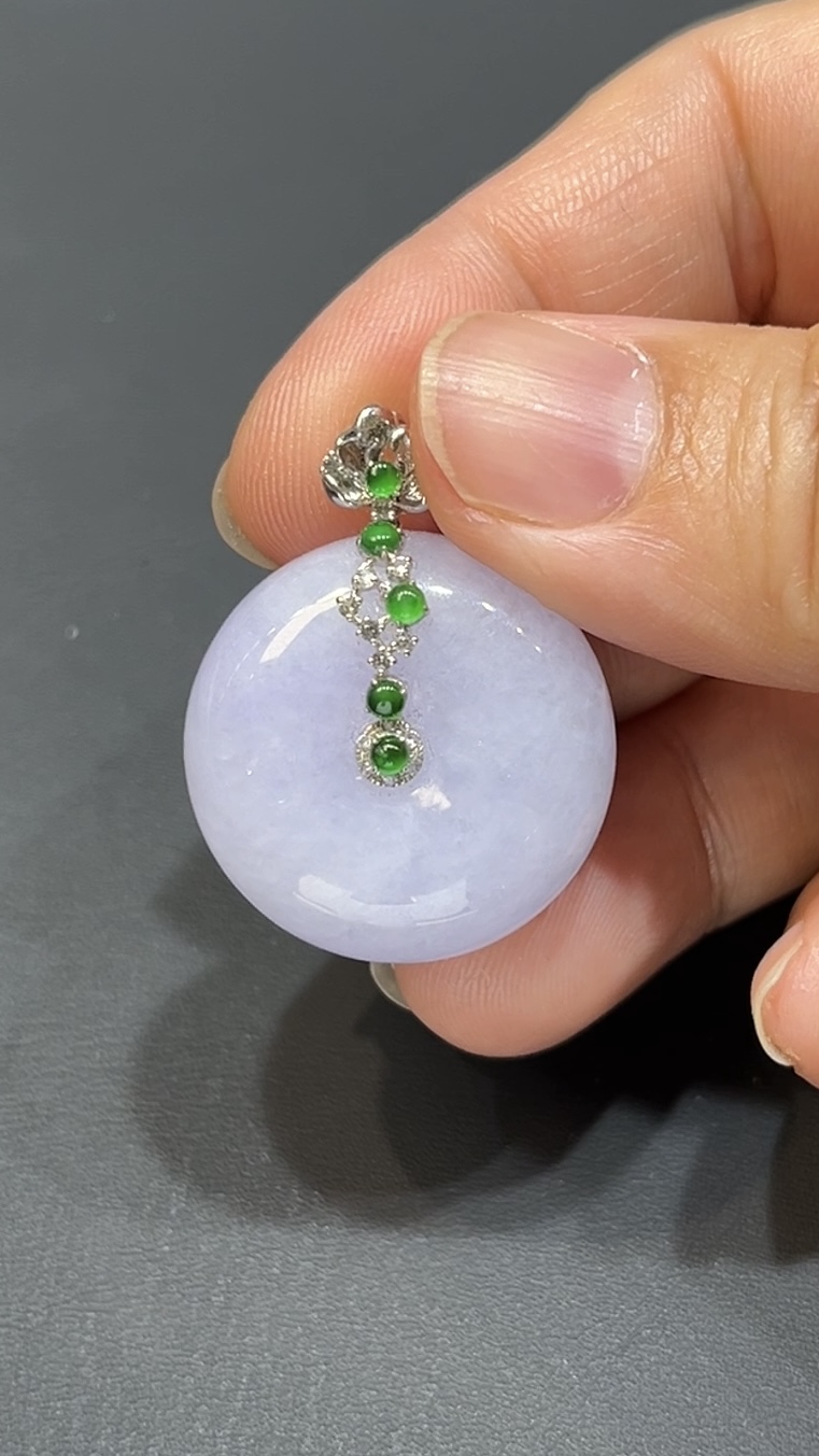 翡翠玉器精選 紫翡厚身平安扣・綠意點綴之美 編號#406 5 翡翠玉器精選 紫翡厚身平安扣・綠意點綴之美 編號#406 - Image 5