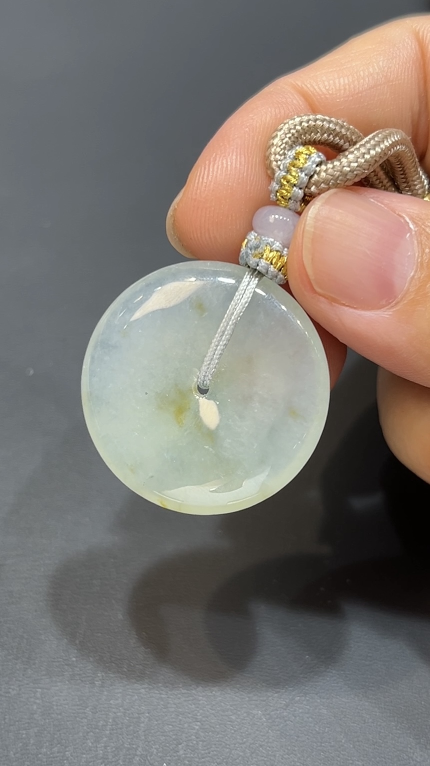 翡翠玉器精選 灑金翡翠平安扣・溫潤黃韻之美 編號#408 2 翡翠玉器精選 灑金翡翠平安扣・溫潤黃韻之美 編號#408 - Image 2