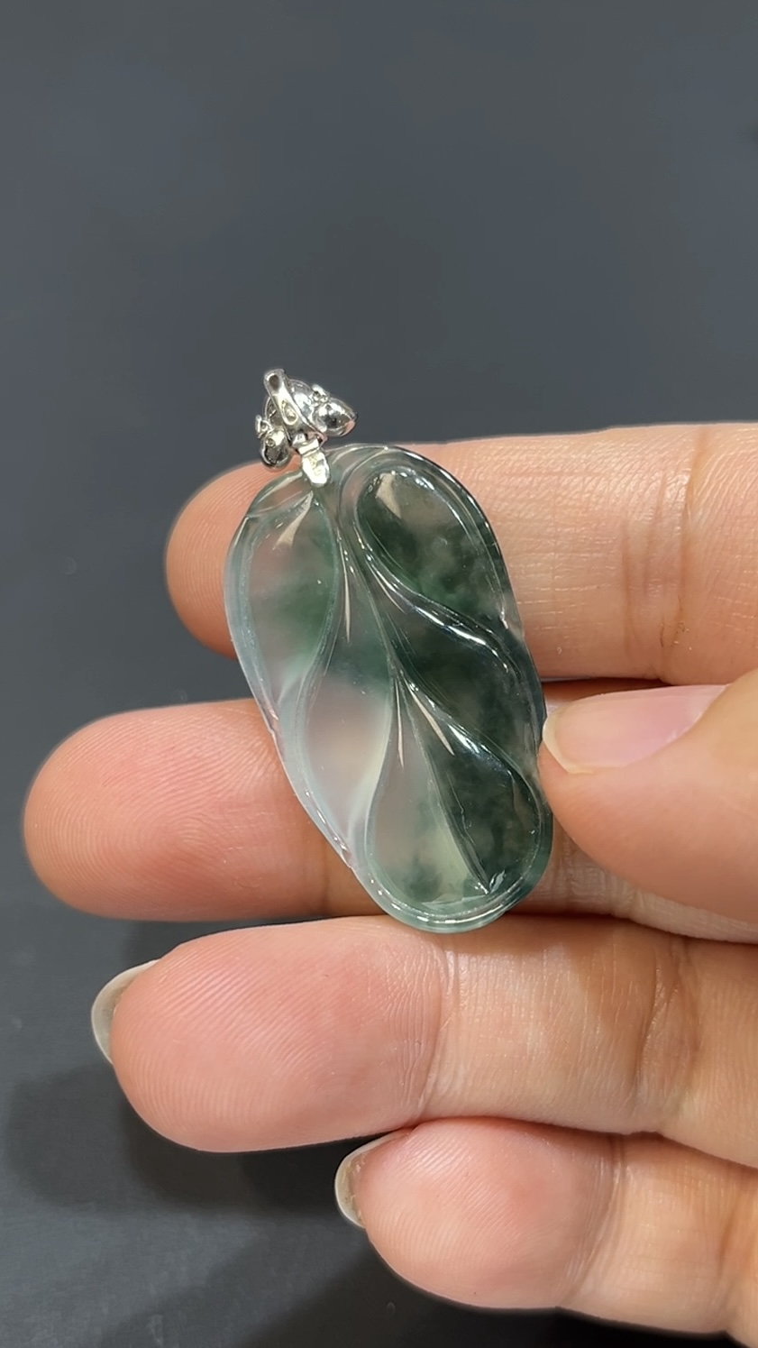 翡翠玉器精選 藍花翡翠葉影・18K金邂逅自然之美 編號# 417 5 翡翠玉器精選 藍花翡翠葉影・18K金邂逅自然之美 編號# 417 - Image 5