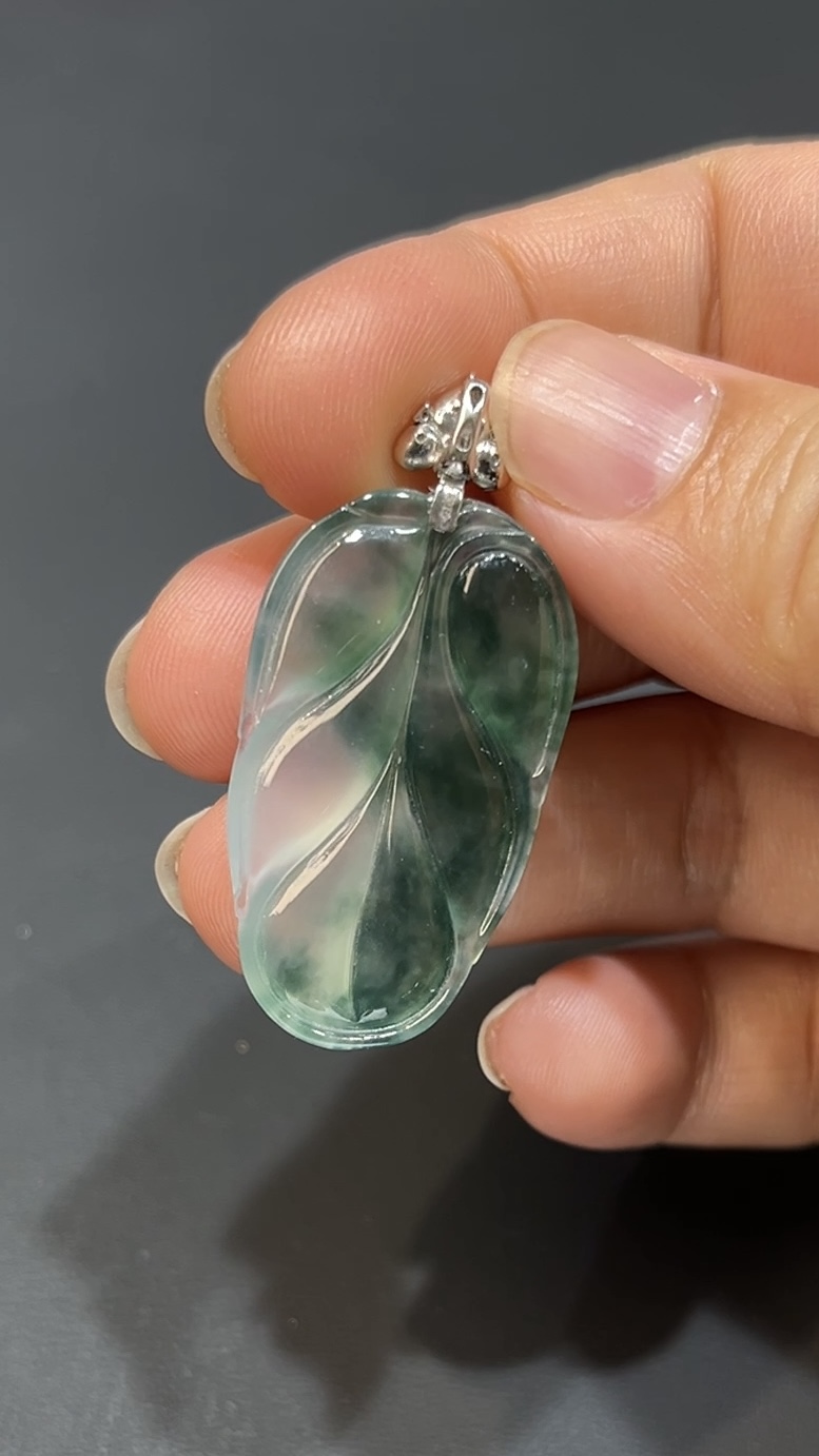 翡翠玉器精選 藍花翡翠葉影・18K金邂逅自然之美 編號# 417 9 翡翠玉器精選 藍花翡翠葉影・18K金邂逅自然之美 編號# 417 - Image 9