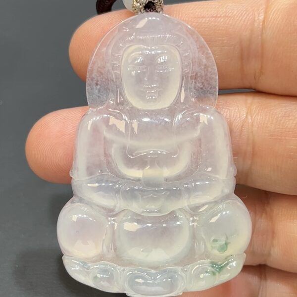 翡翠玉器精選 冰心聖韻・翡翠觀音玉吊墜 編號# 420