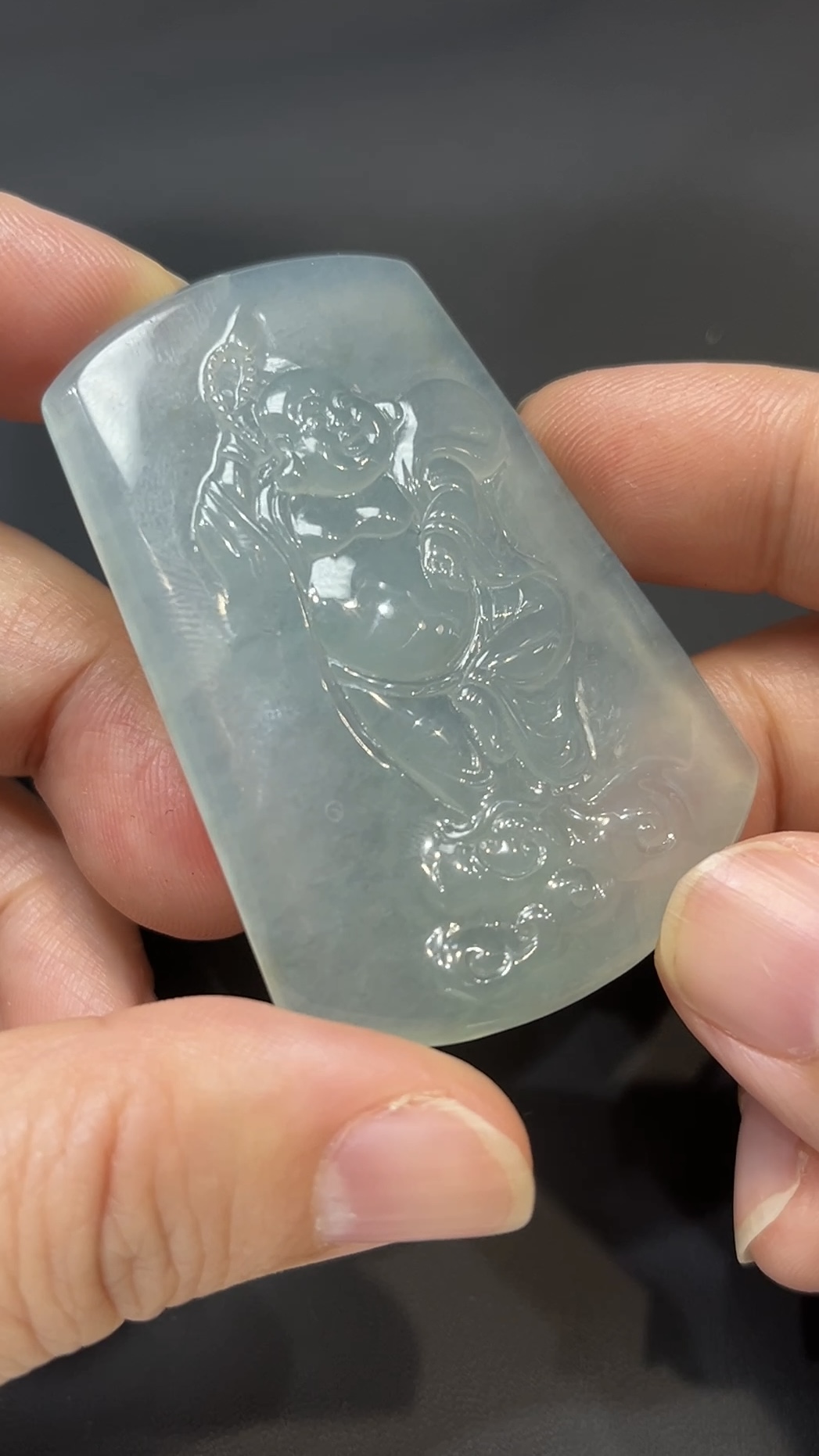 翡翠玉器精選 福滿人間・高品質翡翠布袋佛 編號# 427 5 翡翠玉器精選 福滿人間・高品質翡翠布袋佛 編號# 427 - Image 5