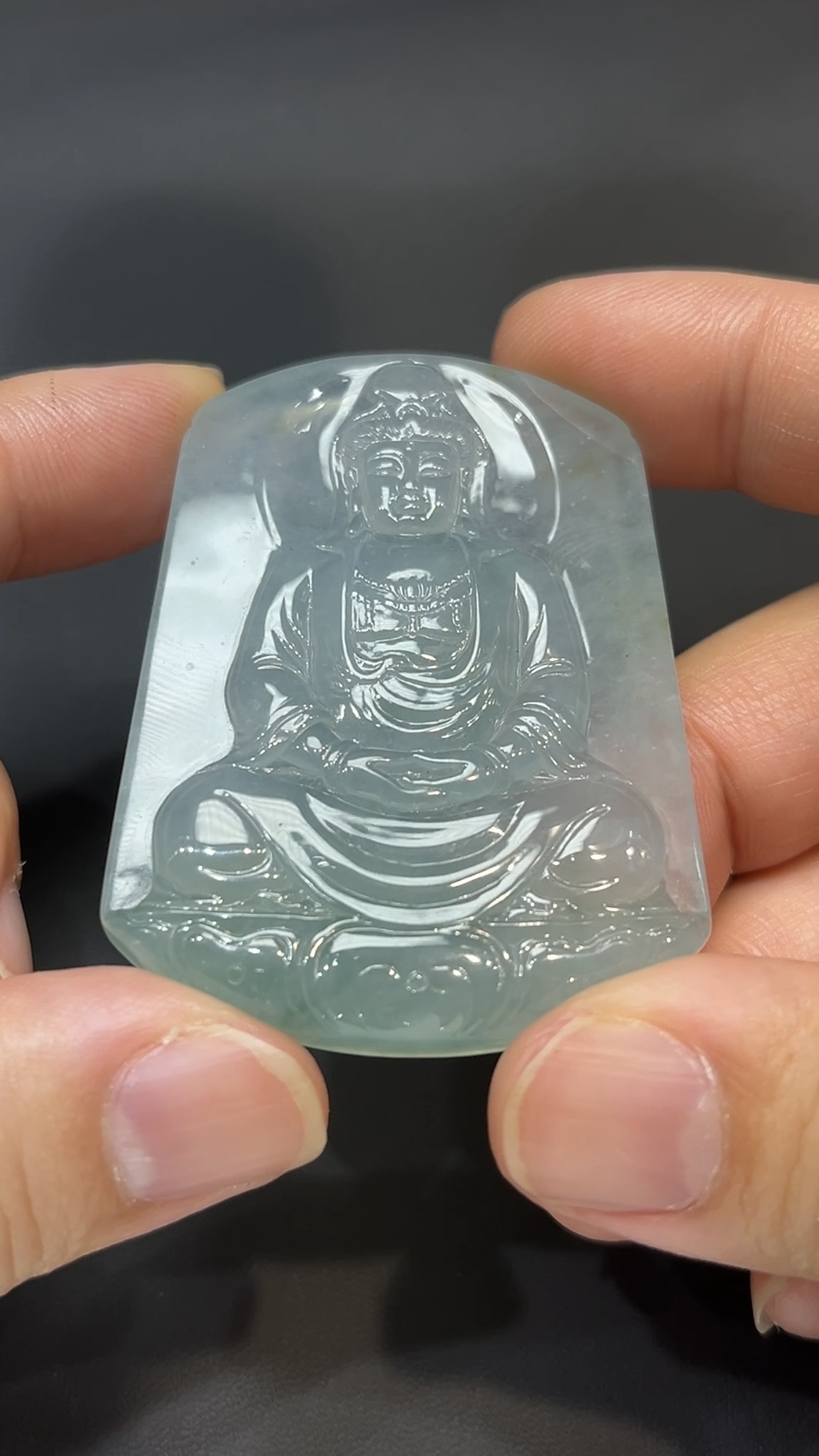 翡翠玉器精選 靜蓮法境・高品質方形翡翠觀音牌 編號# 429 5 翡翠玉器精選 靜蓮法境・高品質方形翡翠觀音牌 編號# 429 - Image 5