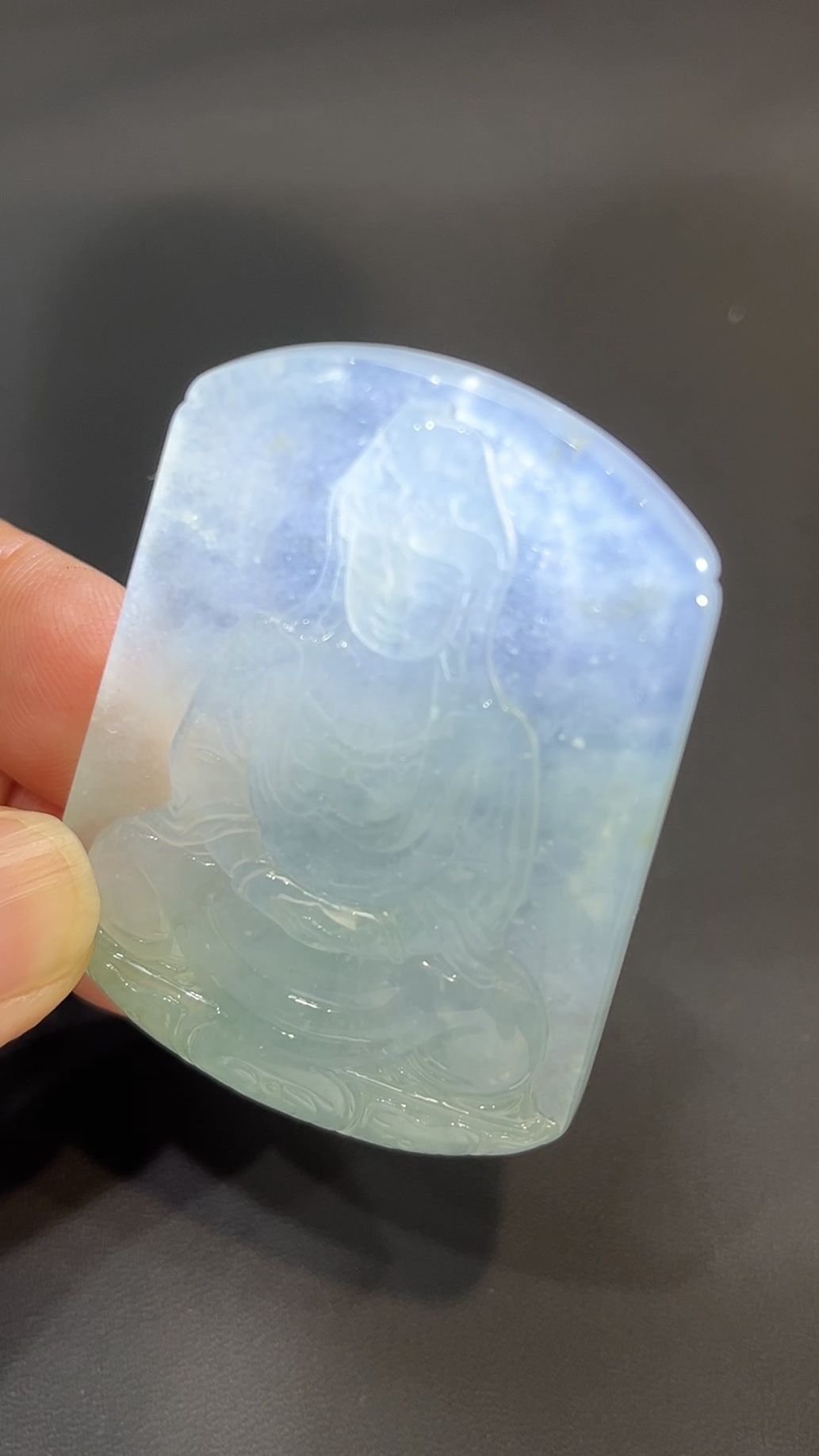 翡翠玉器精選 靜蓮法境・高品質方形翡翠觀音牌 編號# 429 6 翡翠玉器精選 靜蓮法境・高品質方形翡翠觀音牌 編號# 429 - Image 6